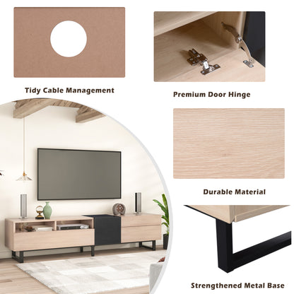 Modern 80" TV Stand with Storage Console