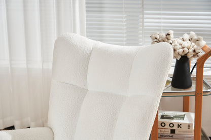 Teddy Fabric Rocking Nursery Chair – White