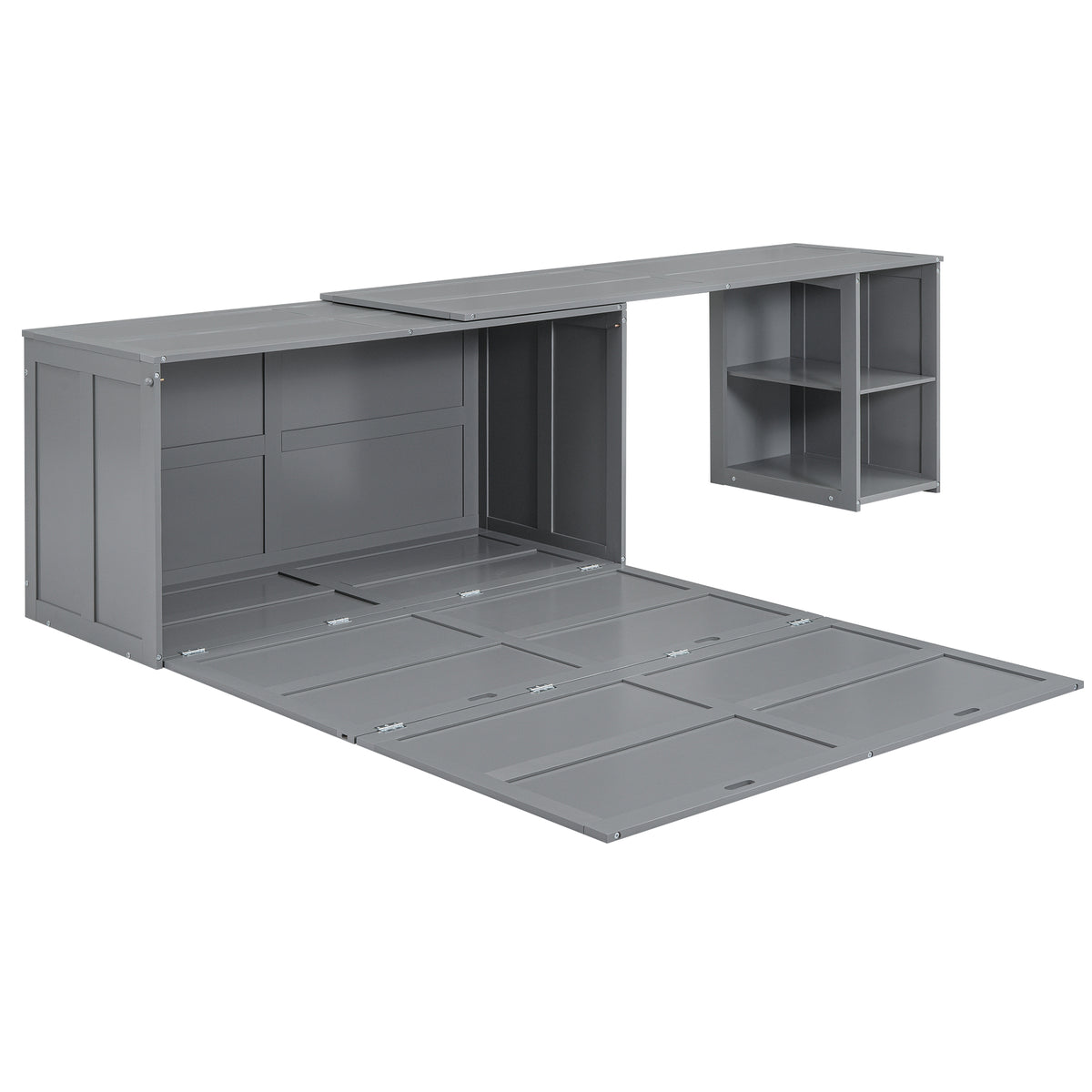 Queen Murphy Bed with Rotating Base Gray