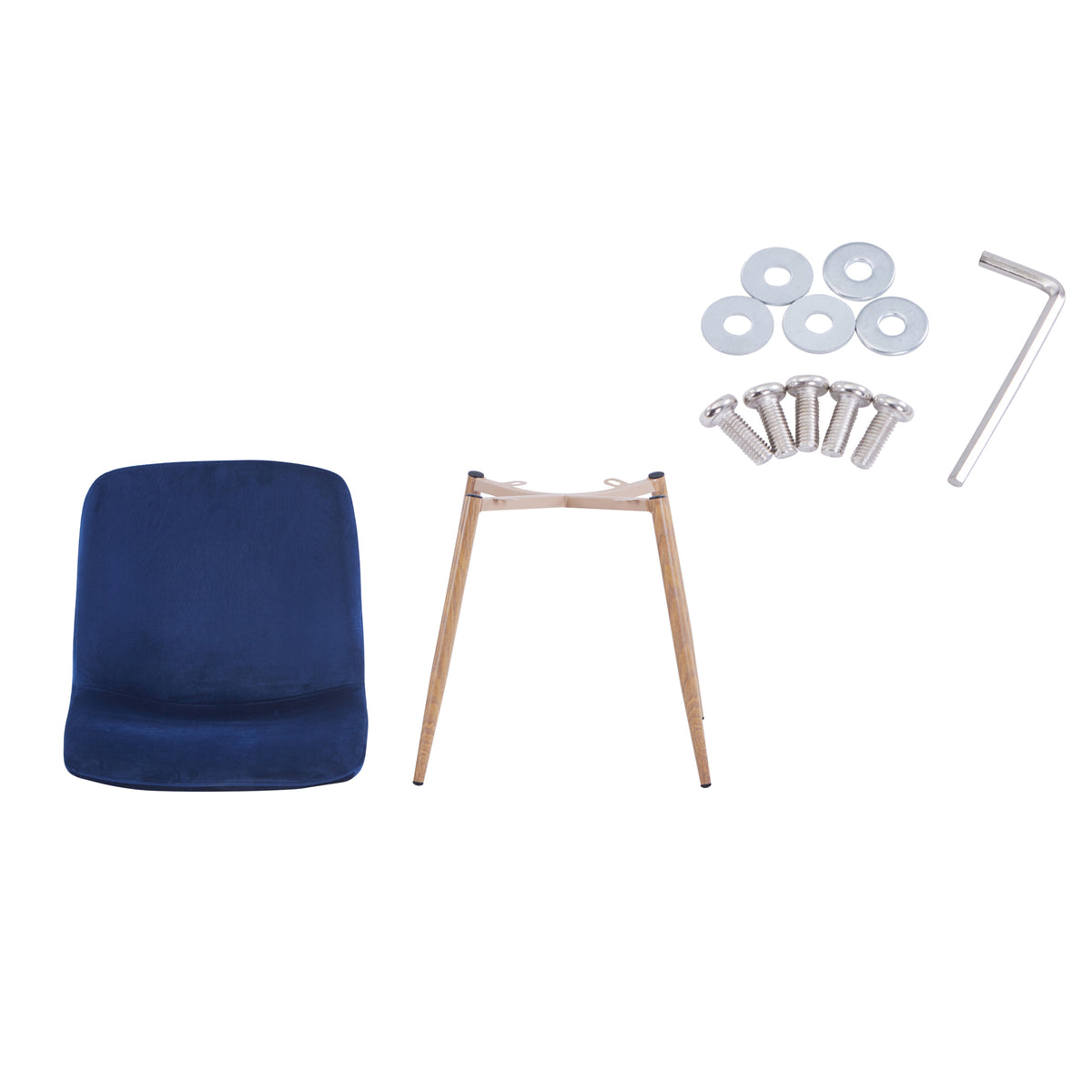 Set of 4 Blue Dining Chairs Modern Design