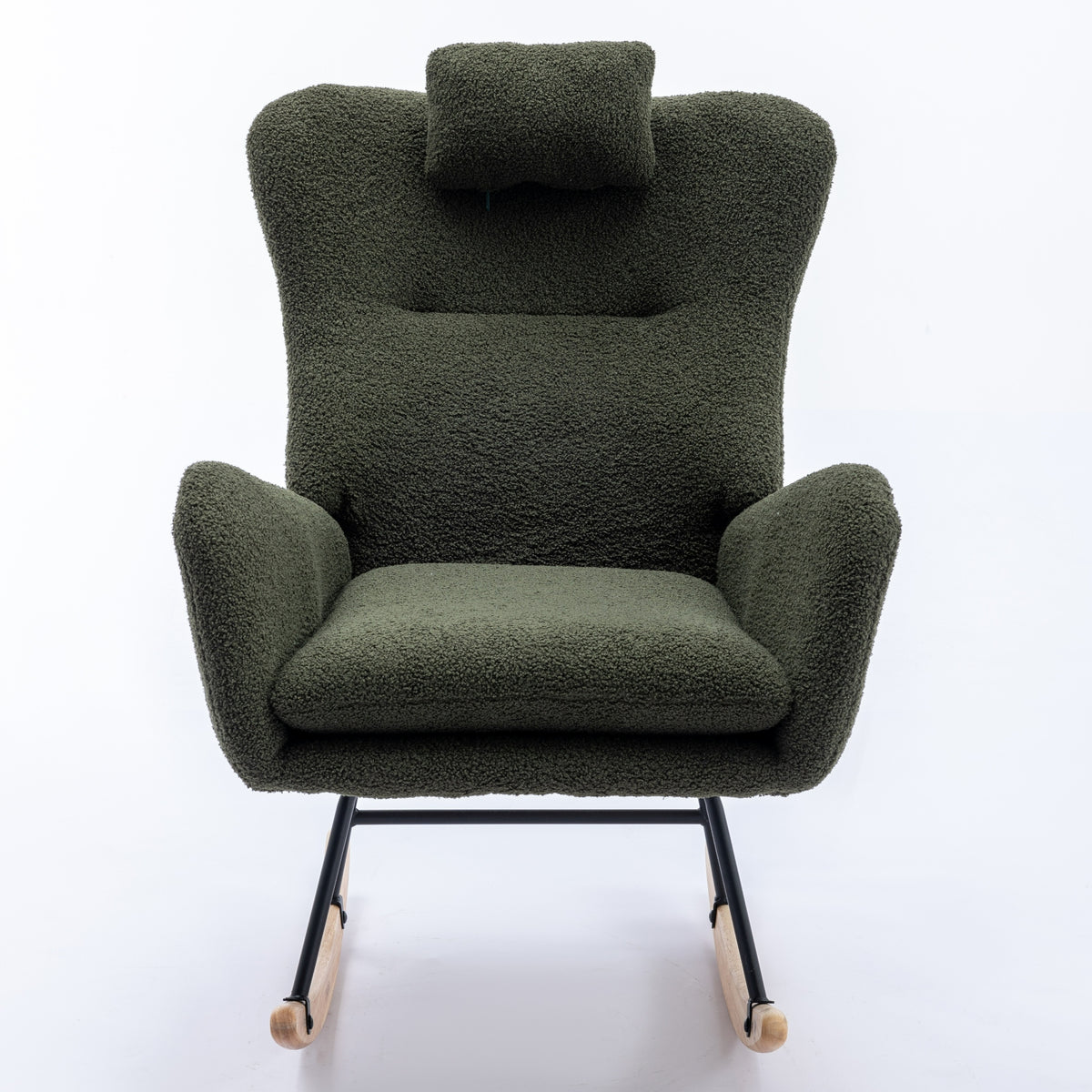 Plush Teddy Rocking Chair – Dark Green