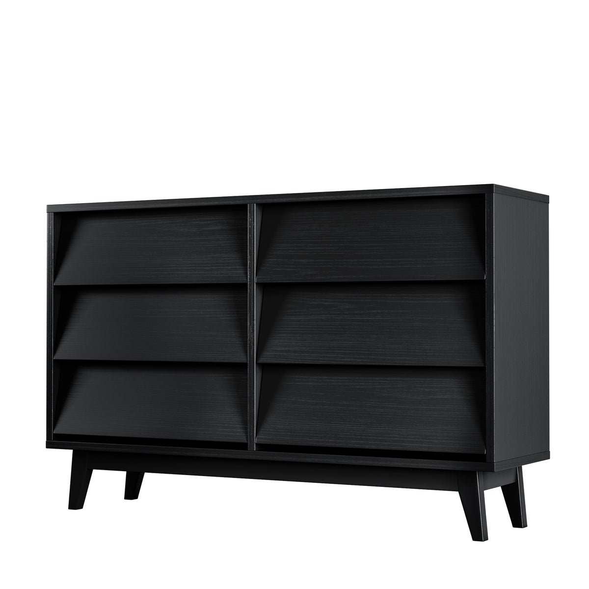 6-Drawer Double Dresser with Bevel Design
