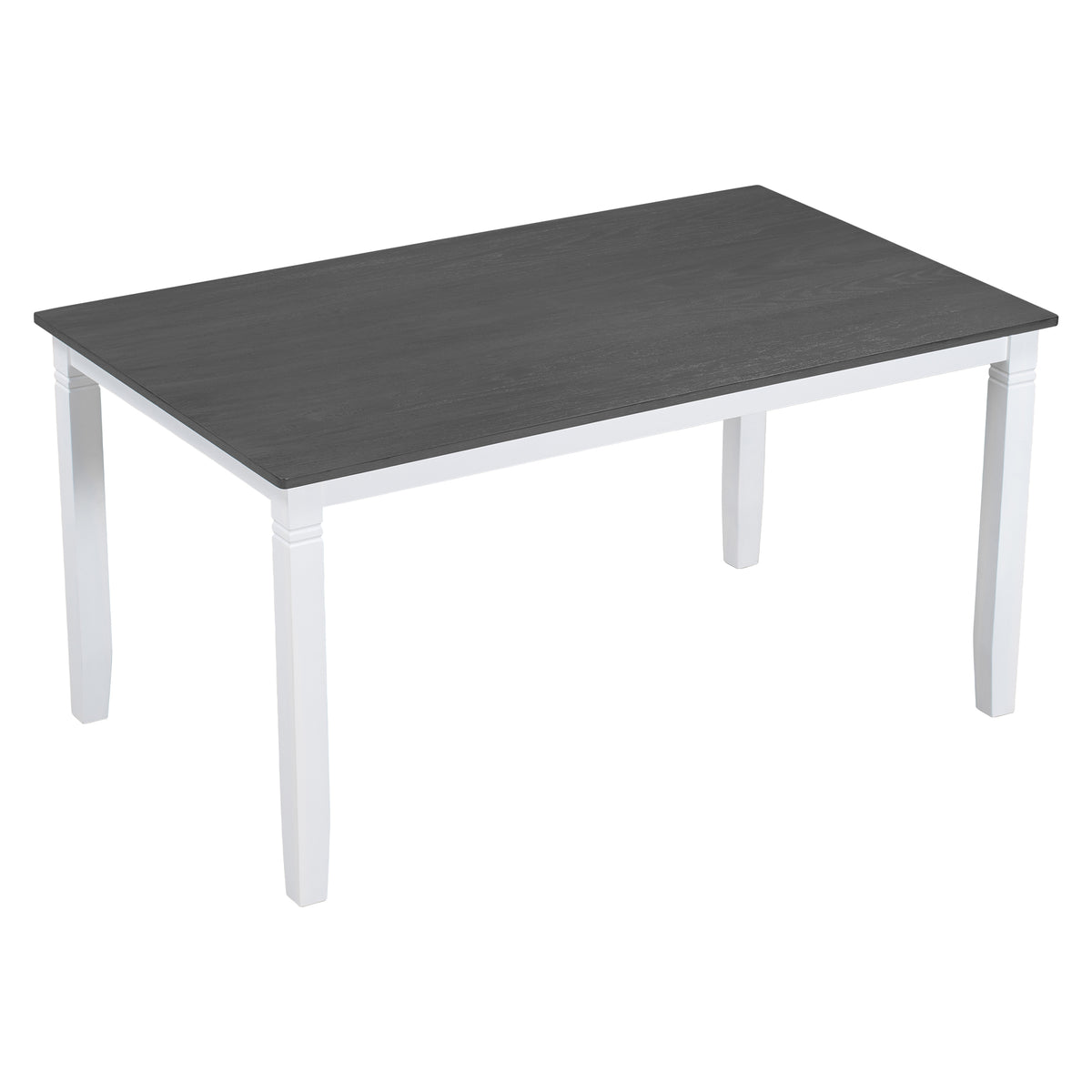 6-Piece Farmhouse Dining Set – Gray & White