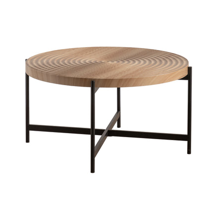Thread Pattern Round Coffee Table Bronze