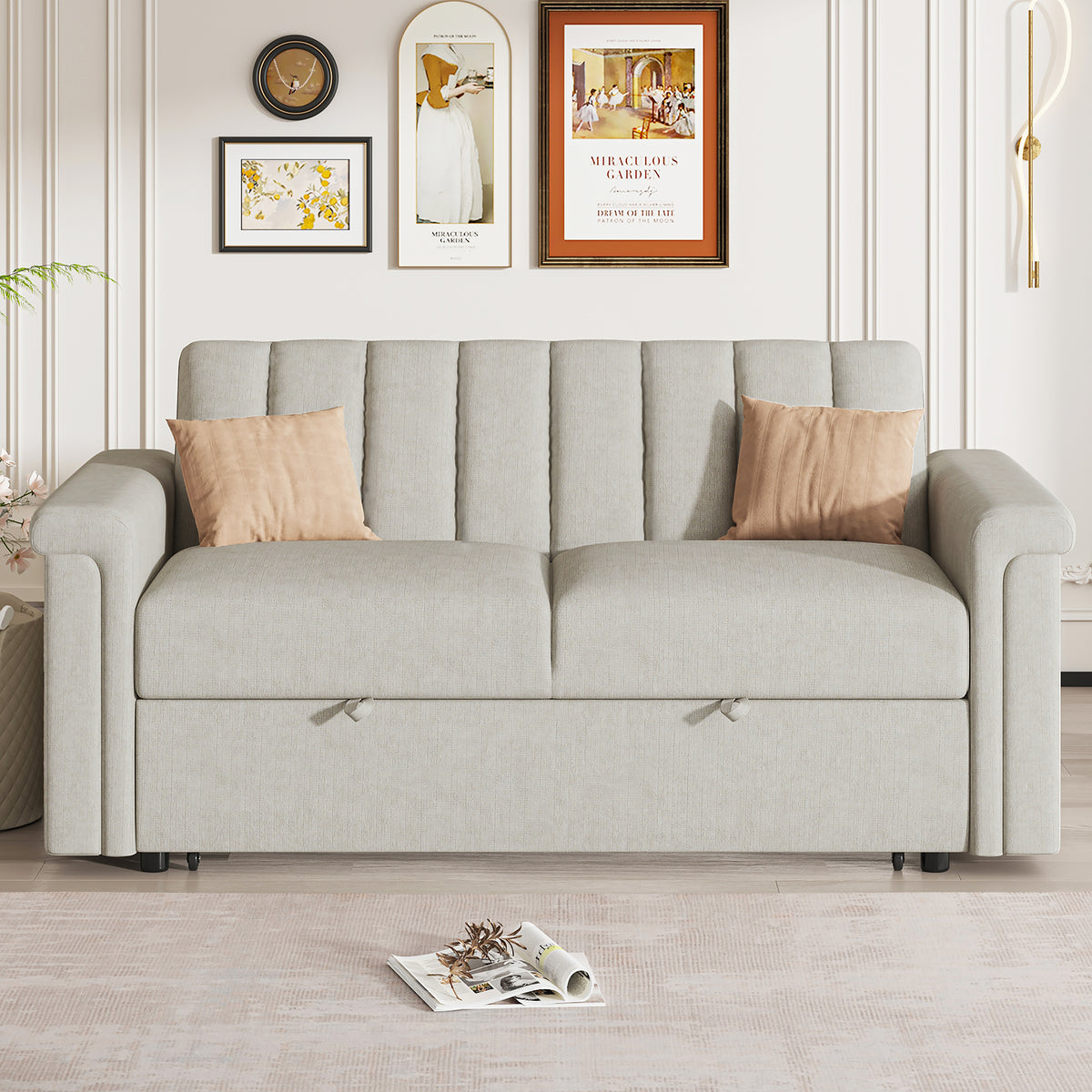 U-Style Convertible Loveseat Sofa Bed – Modern Sleeper with Storage