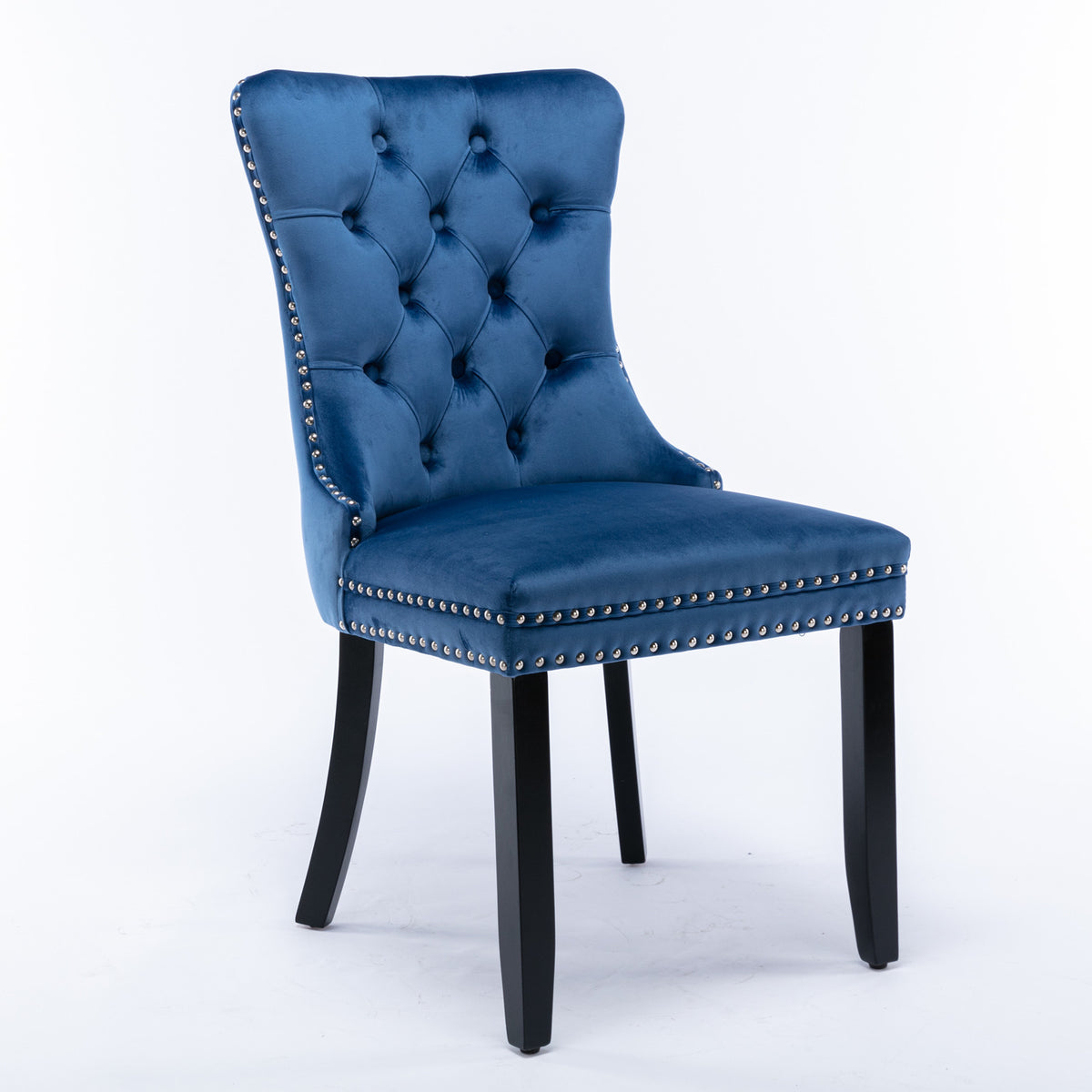 Tufted Velvet Dining Chair Set (2 pcs) – Blue