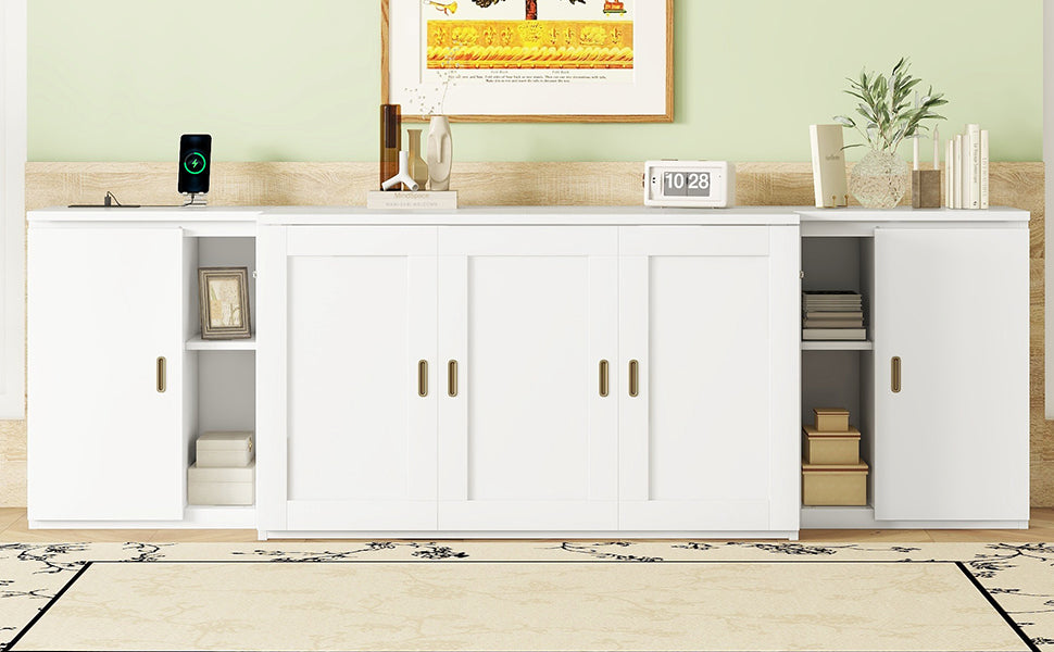 Full Size Murphy Bed with Storage and USB Ports