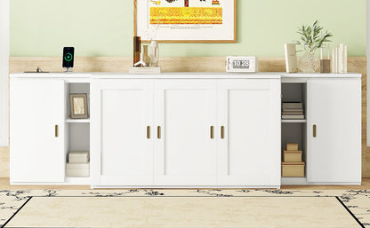 Full Size Murphy Bed with Storage and USB Ports