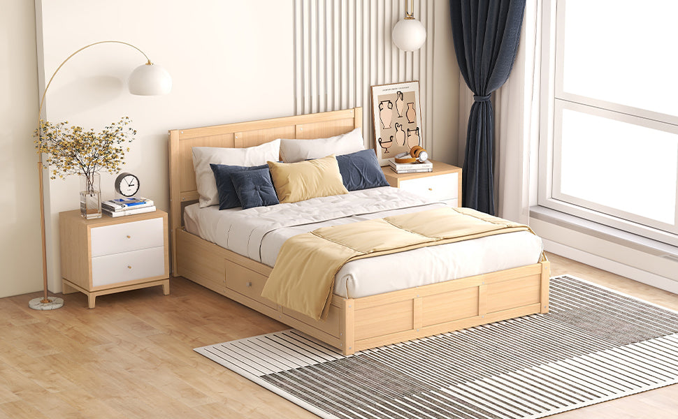 Full Wood Platform Bed