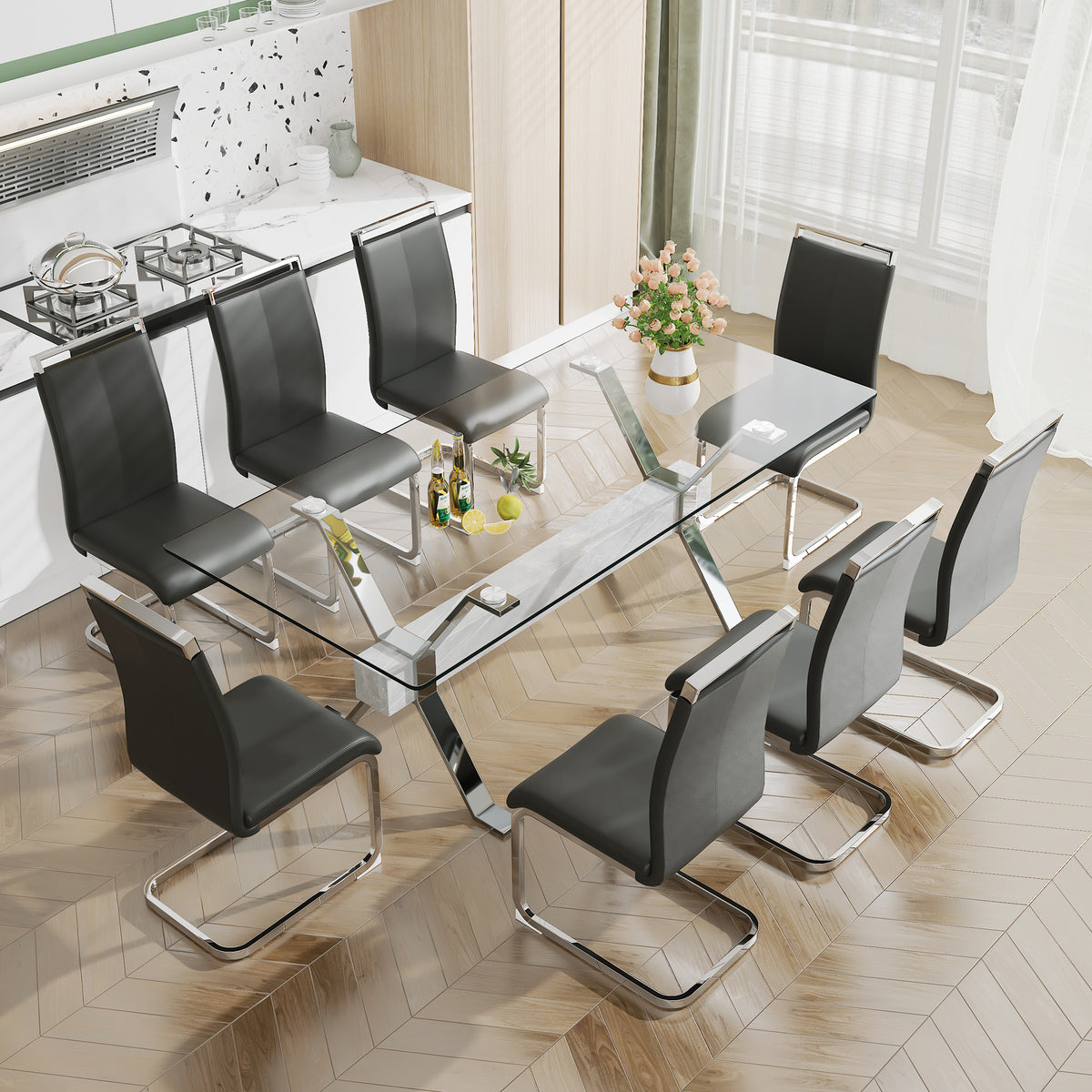 Glass Dining Table Modern Sleek Design