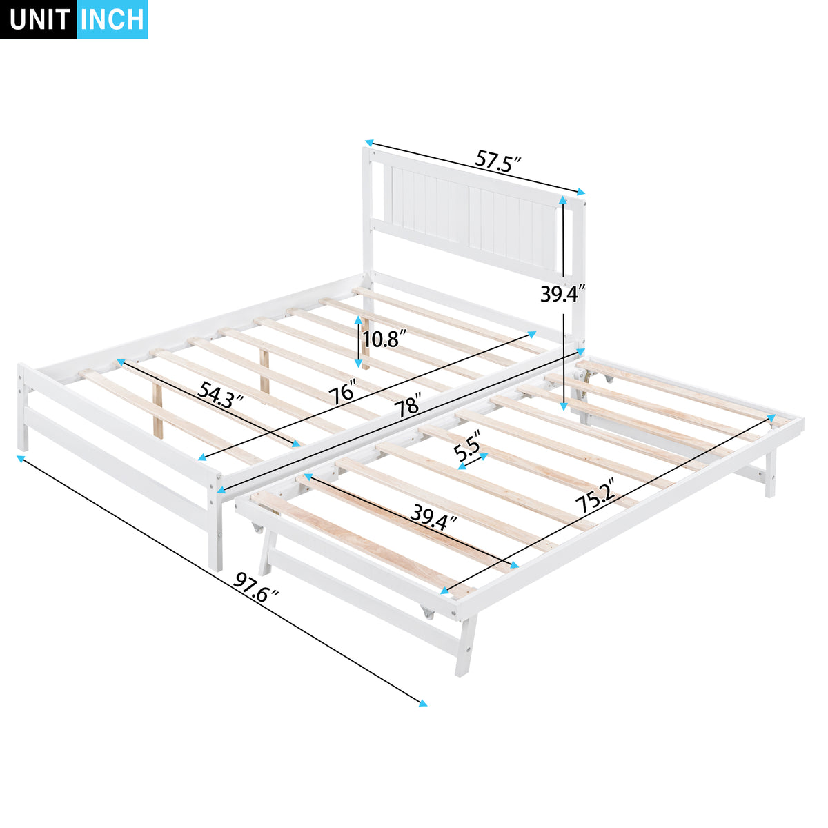 Adjustable Platform Bed Frame White