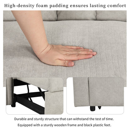 U-Style Convertible Loveseat Sofa Bed – Modern Sleeper with Storage