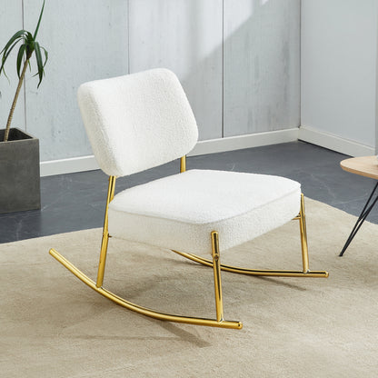 Suede Rocking Lounge Chair – Beige