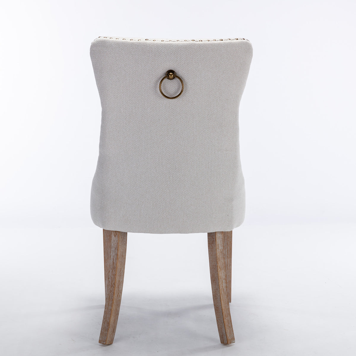 Nikki Tufted Linen Dining Chair Set (2 pcs) – Beige and Gray