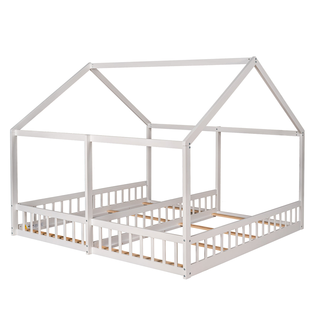 Twin House Platform Bed White