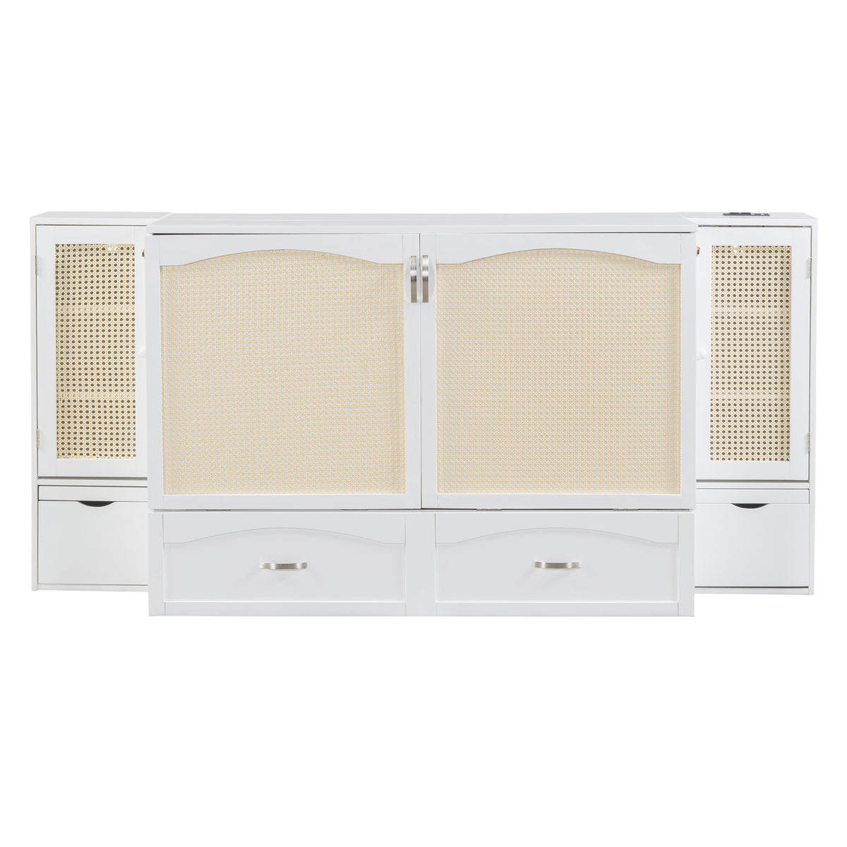 Murphy Wall Bed with Drawers White Finish