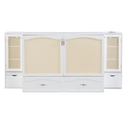 Murphy Wall Bed with Drawers White Finish
