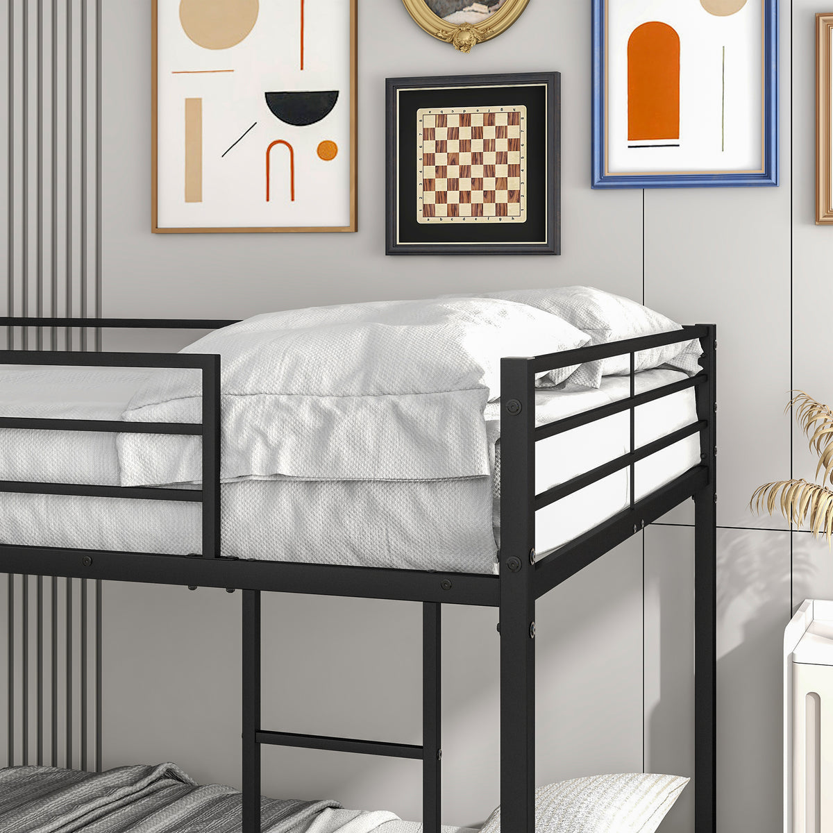Full Metal Bunk Bed Heavy Duty Black