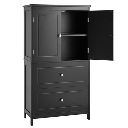 Black Bathroom Storage Cabinet with Drawers