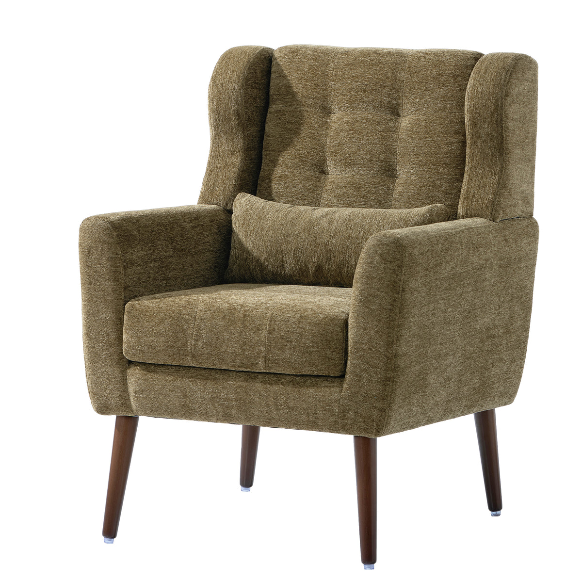 Upholstered Modern Accent Chair Foam Filled Gray