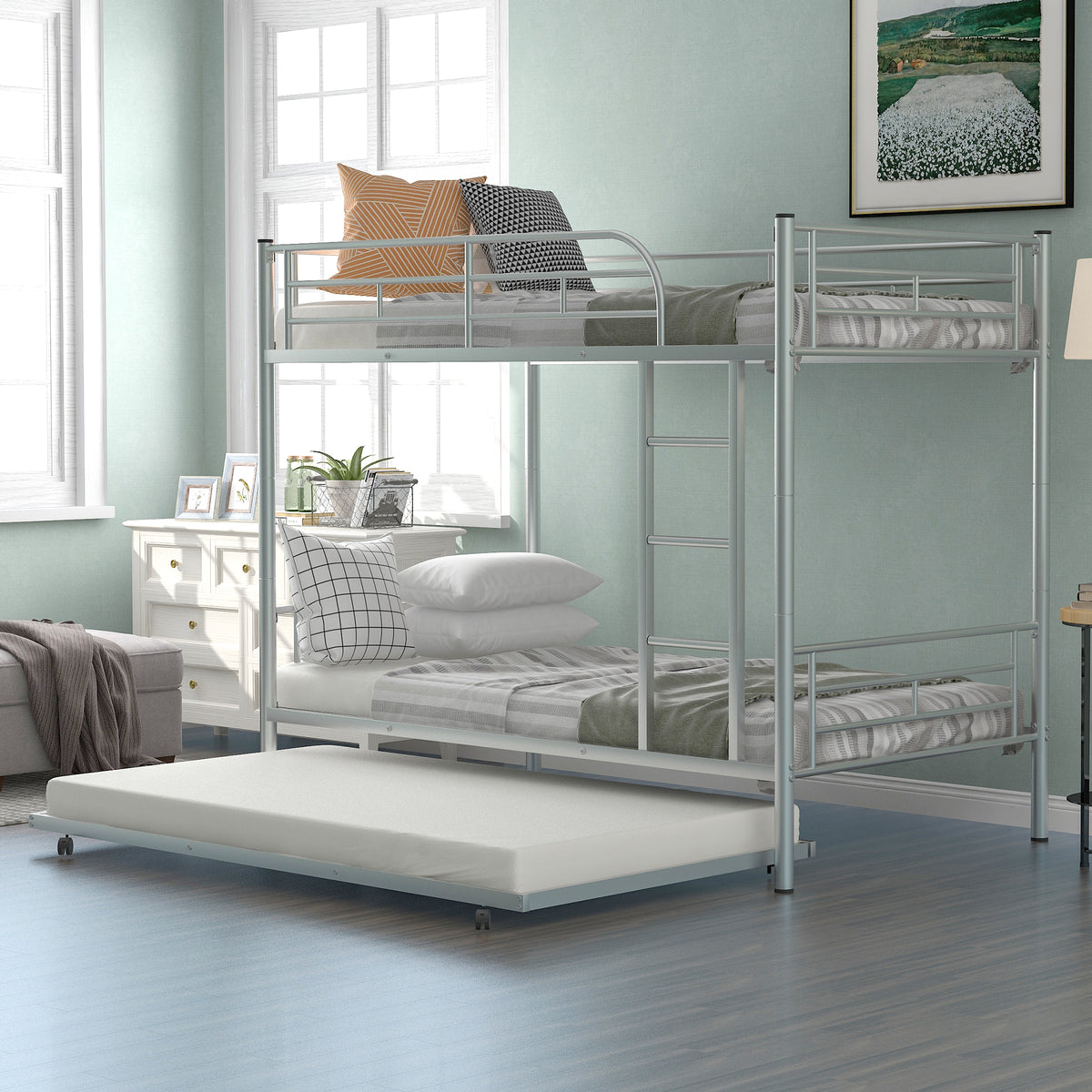 Twin Over Twin Bunk Bed White