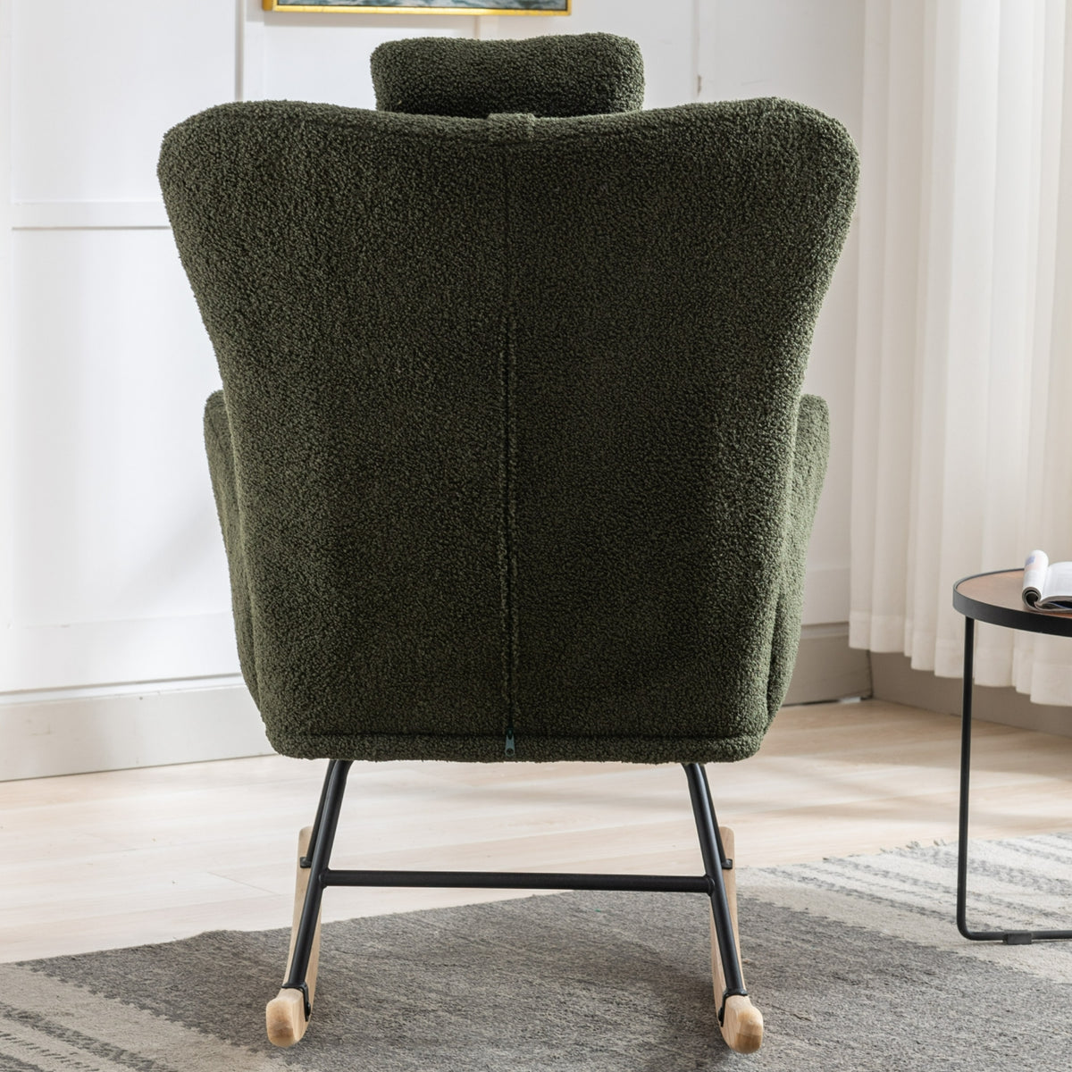 Plush Teddy Rocking Chair – Dark Green