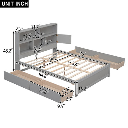 Full Platform Bed Gray
