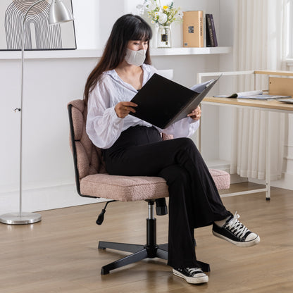 Armless Office Chair – Blush Pink