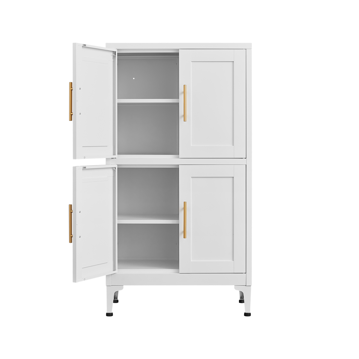 White Metal Kitchen Storage Cabinet Adjustable Shelf