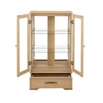 Oak Display Cabinet with Glass Frame