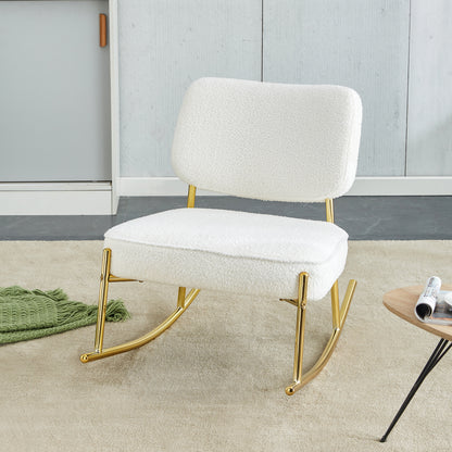 Suede Rocking Lounge Chair – Beige