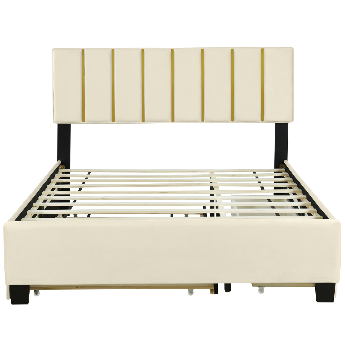 Queen Upholstered Bed Beige