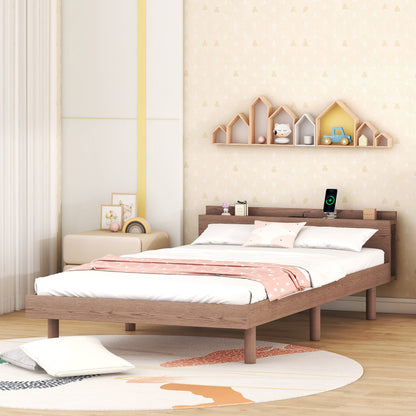 Modern Twin Platform Bed with USB Ports