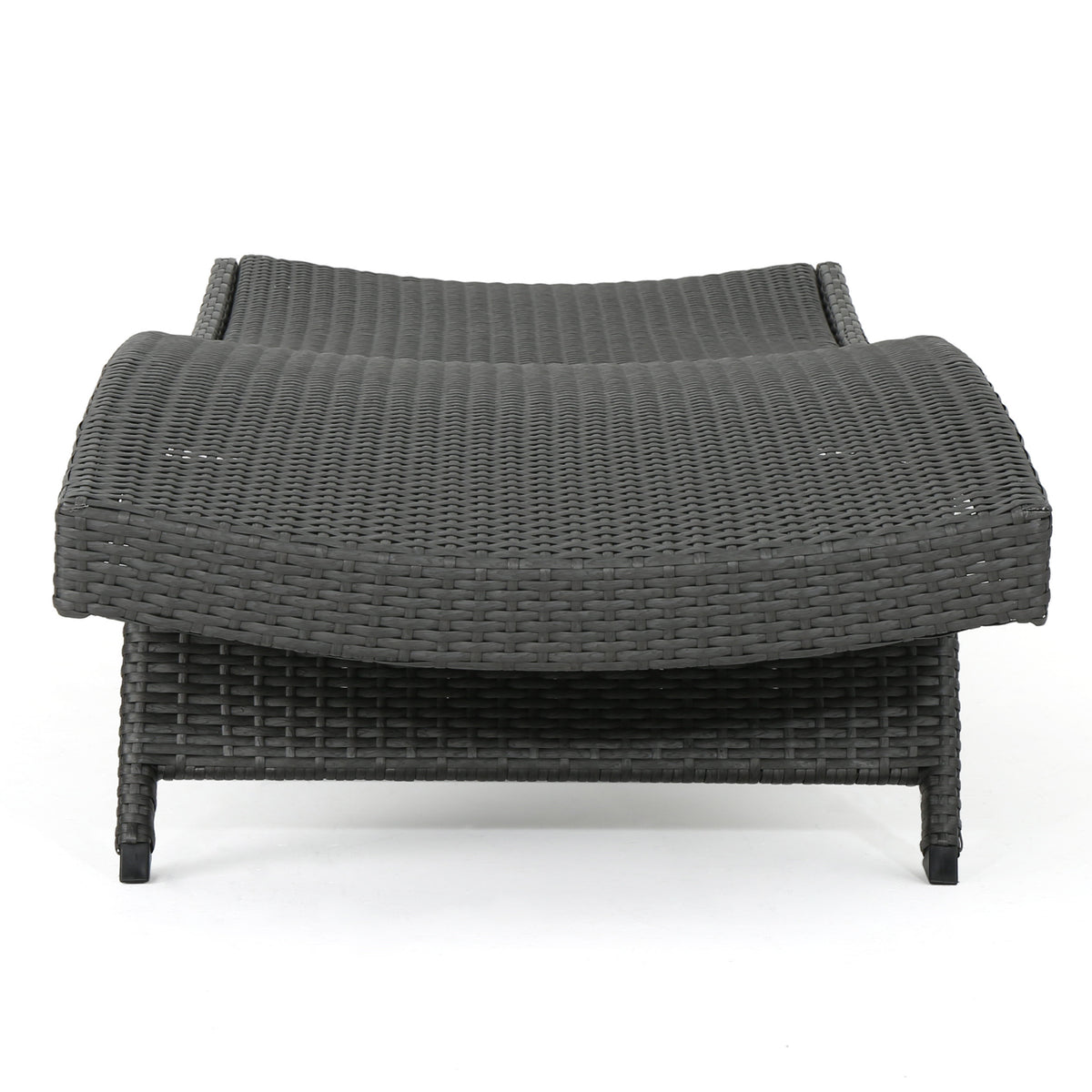 PE Wicker Chaise Lounge Gray