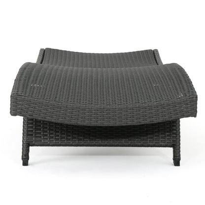 PE Wicker Chaise Lounge Gray