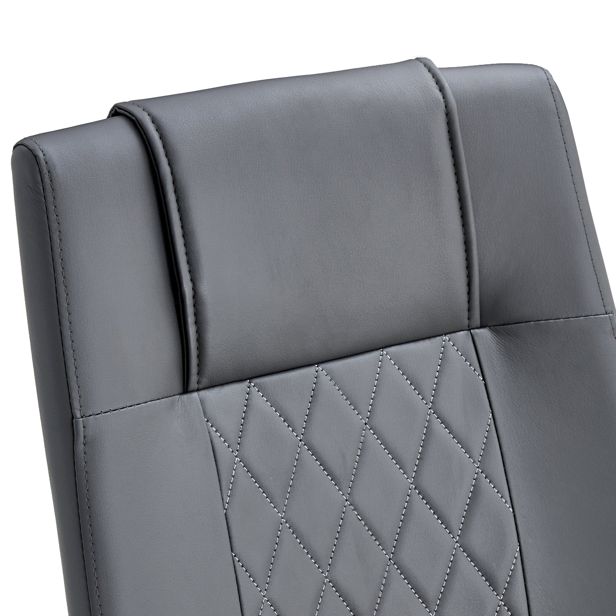 Faux Leather Dining Chairs Set of 4 Gray