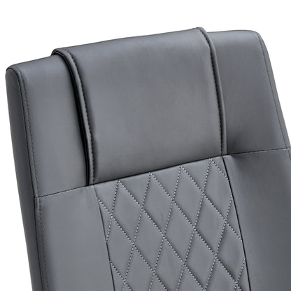 Faux Leather Dining Chairs Set of 4 Gray