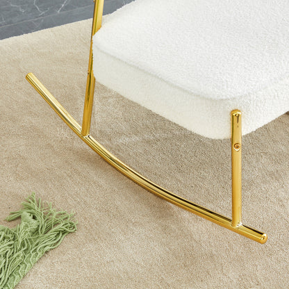 Suede Rocking Lounge Chair – Beige