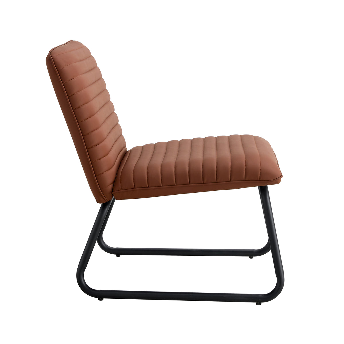 Brown Armless Lounge Chair – Black Legs