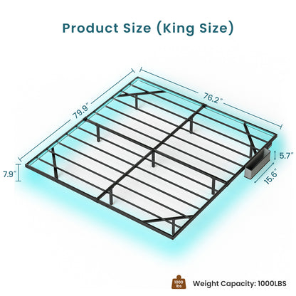 Floating Platform Bed Frame with LED Headboard