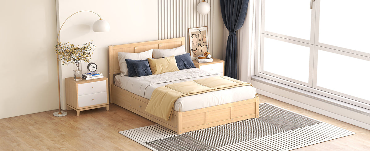 Full Wood Platform Bed