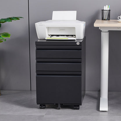 3-Drawer Metal Filing Cabinet with Lock