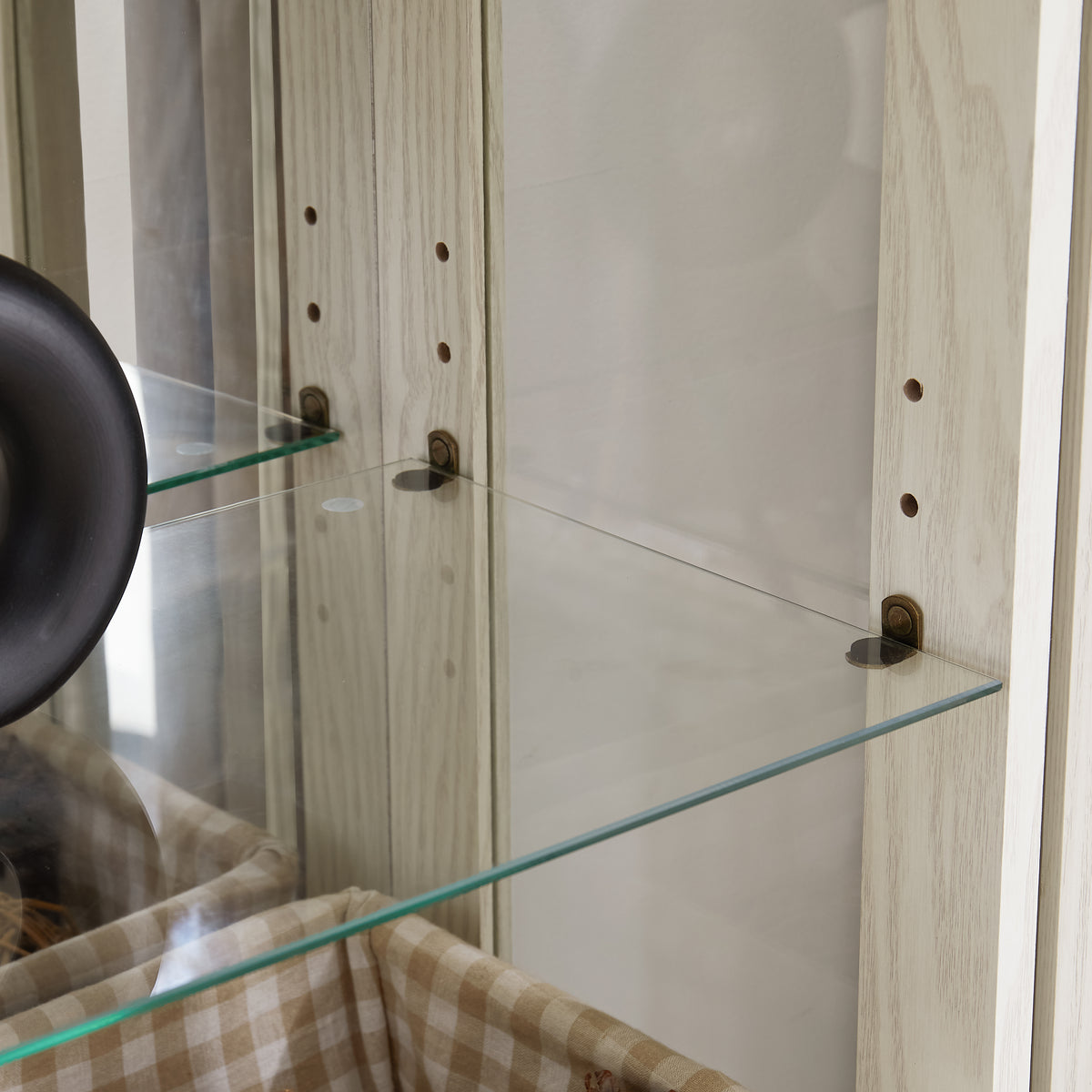 Oak Display Cabinet with LED Glass Doors