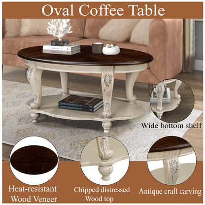 Oval Coffee Table White
