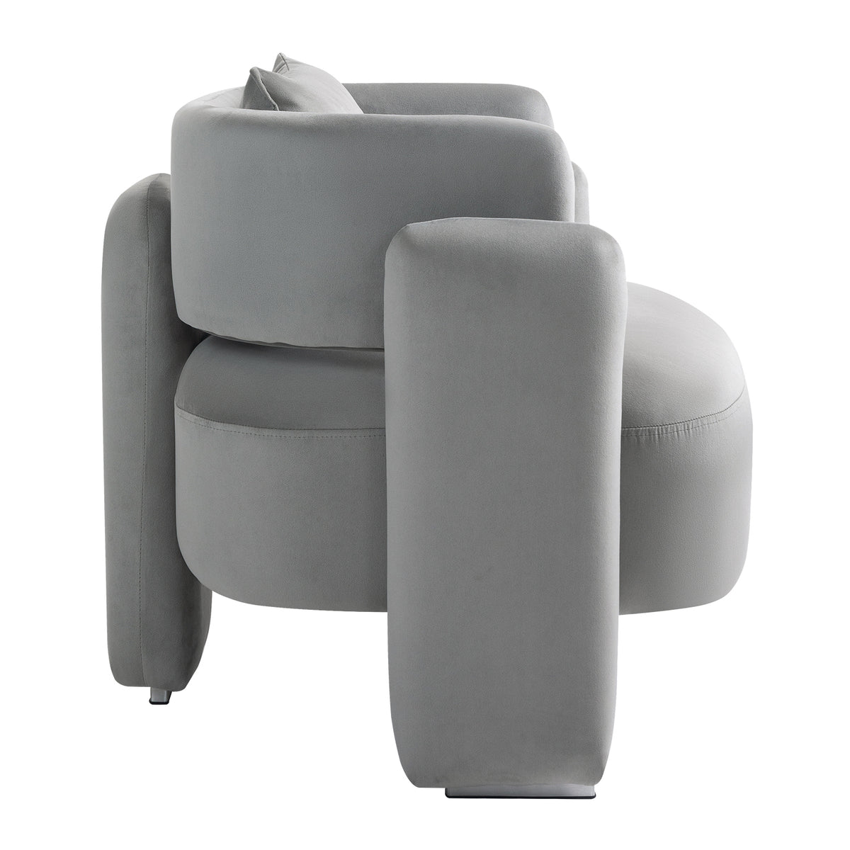 Velvet Single Sofa Chair – Grey