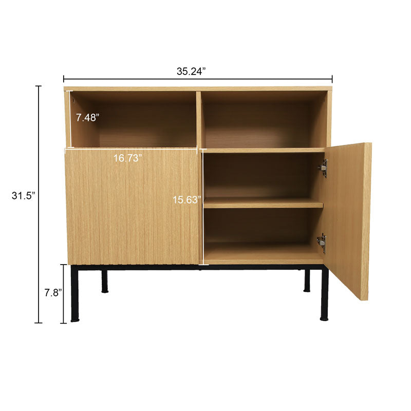 Modern Coffee Bar Sideboard – Walnut Finish