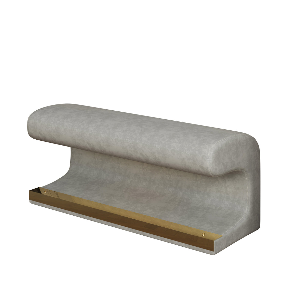 Leather Upholstered LED Entryway Bench – Gray