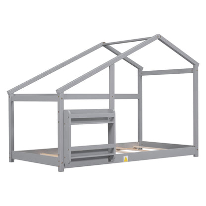 Twin House Bed Grey