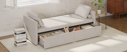 Linen Reclining Chaise Lounge – Beige