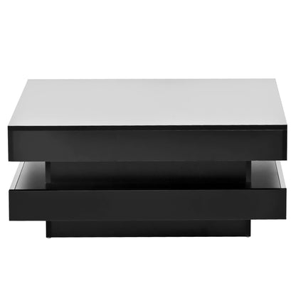 High Gloss Coffee Table with LED Lights Black